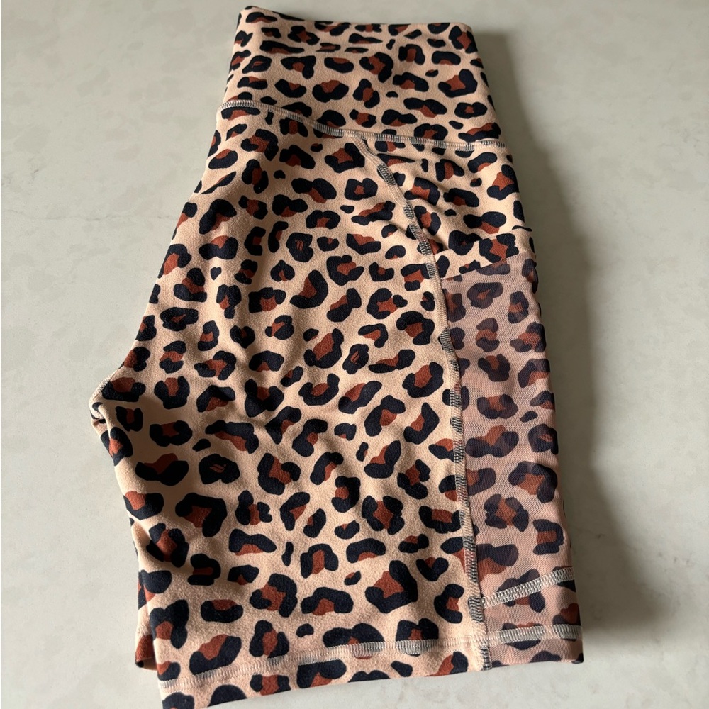 Cheetah print biking shorts